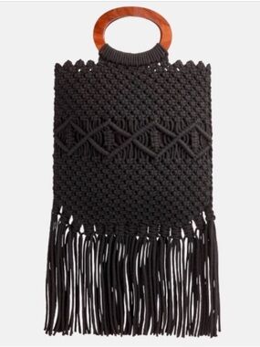 Danielle Nicole Macrame Bag in Black. New!